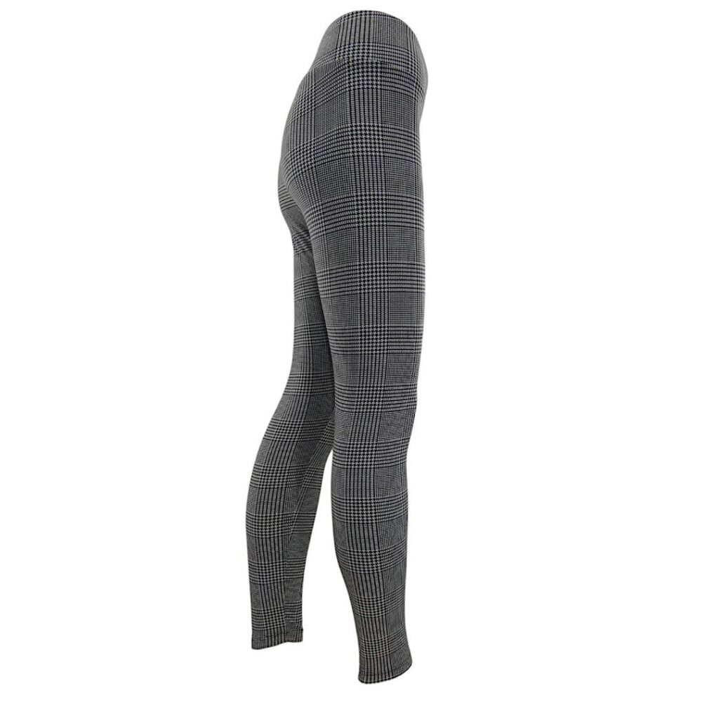 Preppy Cottagecore Retro Black White Houndstooth Leggings Ultra Flirt Size S